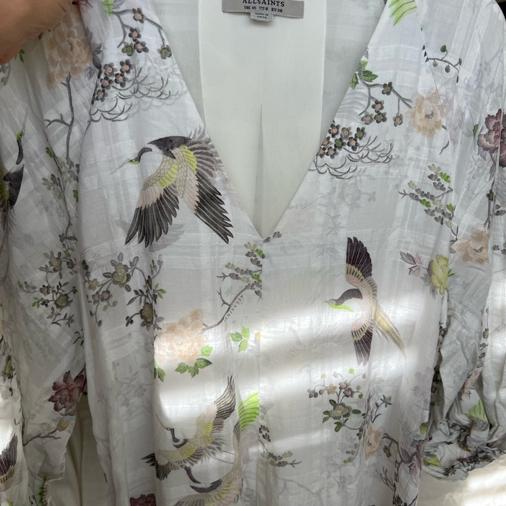 🕊️ALL SAINTS🕊️ US 6 Floral White Dress - Picture 7 of 11